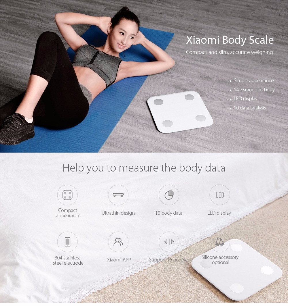 Cân điện tử thông minh Xiaomi đo mỡ cơ thể (Mi Body Composition Scale 2)